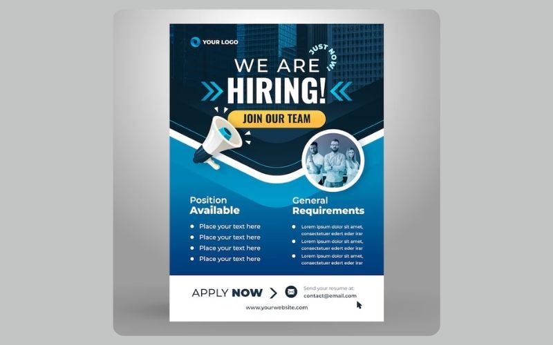 Banner tuyển dụng được thiết kế nhằm thông báo nhu cầu tuyển dụng của doanh nghiệp 